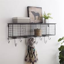 Linon Four Cubby Metal Wall Shelf In