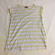 Padini Size M Yellow Stripped Thin T Shirt