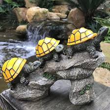 Solar Powered Turtles Log Accent Led
