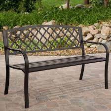 4 ft metal garden bench bronze