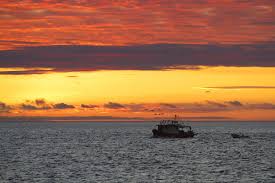 shot settings sunset in the galapagos