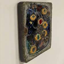 Vintage Ceramic Wall Sculpture By