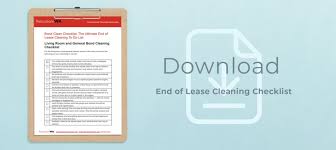 bond clean checklist end of lease to