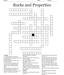 rocks and properties crossword wordmint