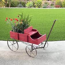 Shine Company 4941r Decorative Wagon Garden Planter Small Red