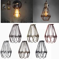 Retro Vintage Industrial Lamp Covers Pendant Trouble Light Bulb Guard Wire Cage Ceiling Fitting Hanging Bars Cafe Lamp Shade Lamp Covers Shades Aliexpress