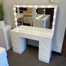 modern vanity table with mirror