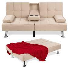 linen convertible futon sofa bed