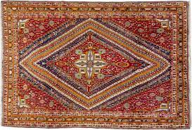 vine handmade red geometric wool rug
