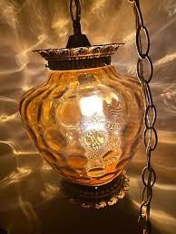 Vintage Gilbert Amber Honeycomb Light