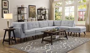 Upholstered Modular Tufted Sectional Grey