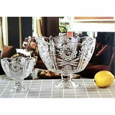 Glass Bowl Set Footed Fruit T