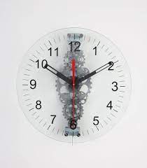 Moving Gear Wall Clock With Glass Cover