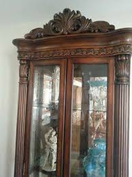curio cabinet ornate top and glass