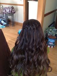 If you want to add an intricate appeal to your hairstyle, whether it's an updo this hairstyle looks cool and is easy to achieve once you get the hang of waterfall braids. Pin By Brittany On Special Occasion Hair Hair Dark Hair Special Occasion Hairstyles