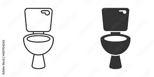 Toilet Bowl Icon In Flat Style Hygiene
