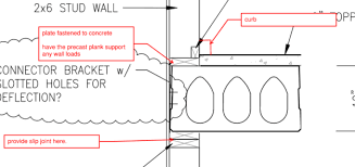 stud wall connection to precast plank