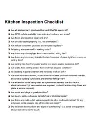 8 sle kitchen inspection checklist