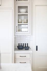 Light Gray Cabinets With Glass Doors