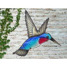 glass hummingbird garden wall art by