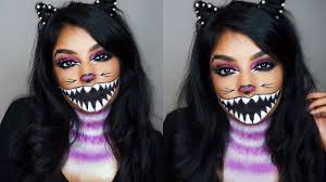 glam cheshire cat halloween makeup 2017