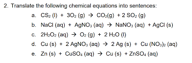 2 Translate The Following Chemical