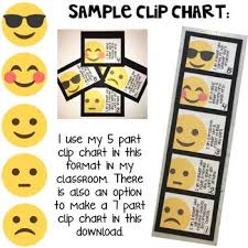 Editable Behavior Clip Chart Printable Emoji Themed