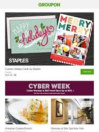 Our list of gift card retailers grows by the day. Groupon Custom Holiday Cards By Staples Milled