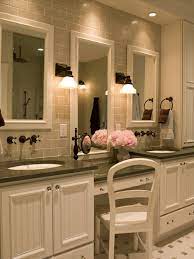 double sink vanities with makeup area