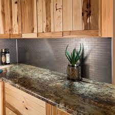 In this how to tile glass subway design kitchen backsplash with tilinginfo. Aspect Subway Matted 12 In X 4 In Brushed Stainless Metal Decorative Tile Backsplash 1 Sq Ft A95 50 The Home Depot