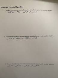 Solved Balancing Chemical Equations 1