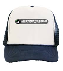 We decided to partner with one of our neighbours! Achievement Unlocked Custom Personalize Text Trucker Hat Teeshirtpalace