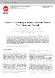 The financial sector in malaysia is considerably large, and mostly concentrated in kuala lumpur, and also in the labuan. Pdf Forensic Accounting In Malaysian Public Sector The Future And Beyond