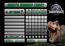 Details About Dinosaur Jurassic T Rex Reward Chart Behaviour Chore Kids Activity Chart Potty