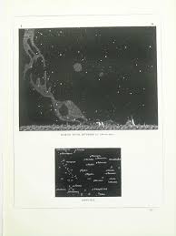 1870s Antique Astronomy Print Black Star Chart Of Constellations Southern Hemisphere Looking South November Astrological Signs