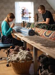rag rug weaving work glimåkra