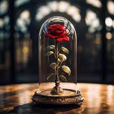 Glass Dome With A Red Rose Inside