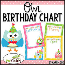 Birthday Chart Owls Editable Prek In 2019 Birthday