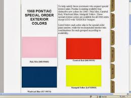 1968 Pontiac Special Order Paint Codes