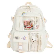 kawaii backpack with pins and