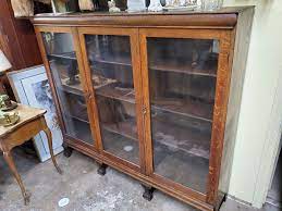 Antique Large Oak Display Cabinet