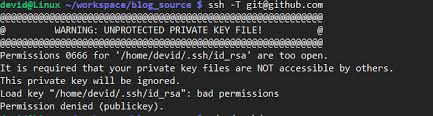 使用git时ssh提示 load key home devid