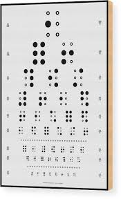 Snellen Chart Braille Wood Print