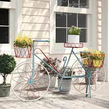 green metal bicycle plant stand