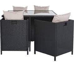cube rattan effect 4 seater patio