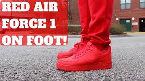 ALL RED AIR FORCE 1 REVIEW & ON FOOT ...