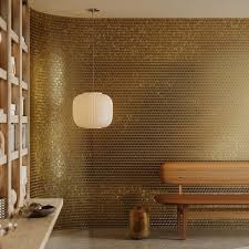 Ivy Hill Tile Glimmer Gold 11 61 In X 11 73 In Polished Glass Wall Mosaic Tile 0 94 Sq Ft Each