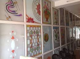 Aakash Glass Colour Etching Art Vaishali Nagar Glass