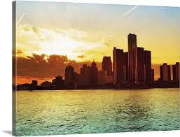 Detroit Skyline Michigan Wall Art