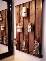 Mason Jars Attached To A Wooden Pallet